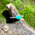 Blue Teardrop Larimar Stacking Ring