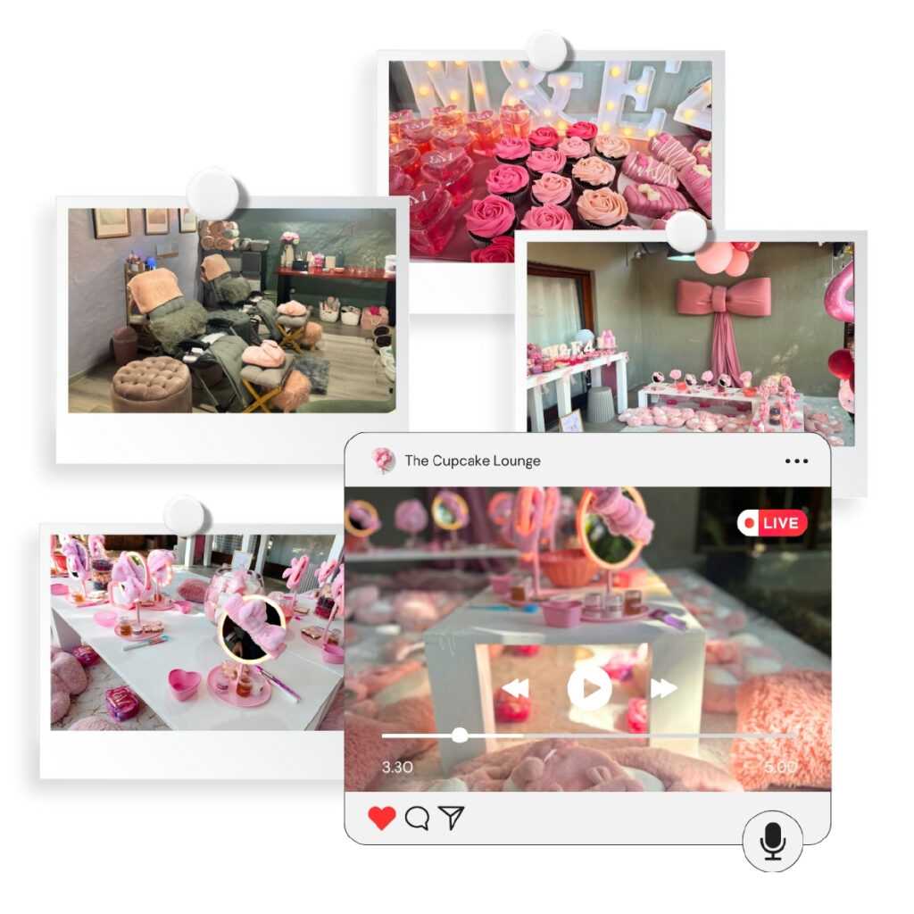 Party Memories Package by The Cupcake Lounge featuring party photos and videos capturing special celebrations, decorations, happy moments and unforgettable memories.