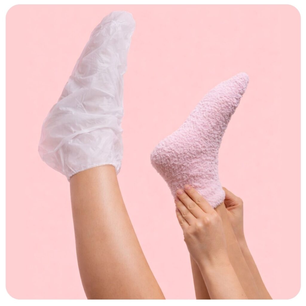 Foot Recharge + Gel + Peel Treatment at The Cupcake Lounge, featuring a foot peeling treatment with exfoliation to help smooth and refresh dry, rough skin.
