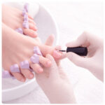 Cutex Toes treatment at The Cupcake Lounge, featuring professional toenail shaping and classic Cutex nail polish for neat, beautifully groomed toes.
