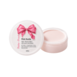 Ruby + Peach Pink Hustle lactic acid butter in a pink jar